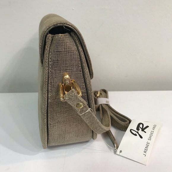 J. Renee Bronze Linen Leather Handbag - Picture 6 of 9